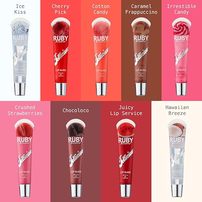 Ruby Kisses Jellicious Mouth Watering Lip Gloss JLG01 (3 PACKS)