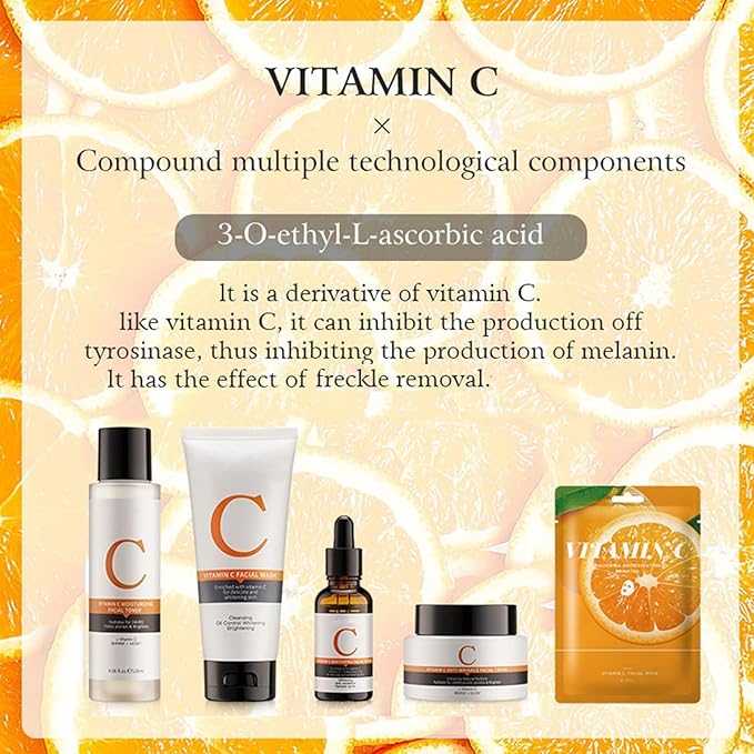 Vitamin C Skin Care Sets, 6Pcs Hydrating