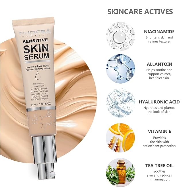 PHOERA Foundation Full Coverage,and Medium Coverage 2024 New Flawless Complexion(101+N01/Porcelain+Porcelain)