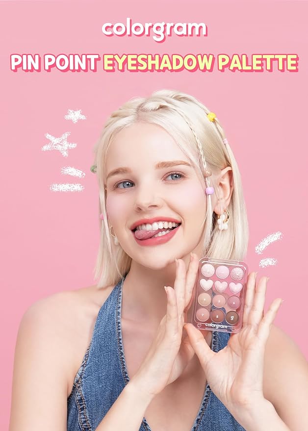 COLORGRAM Pin Point Eyeshadow Palette 01 Peach+Coral= |
