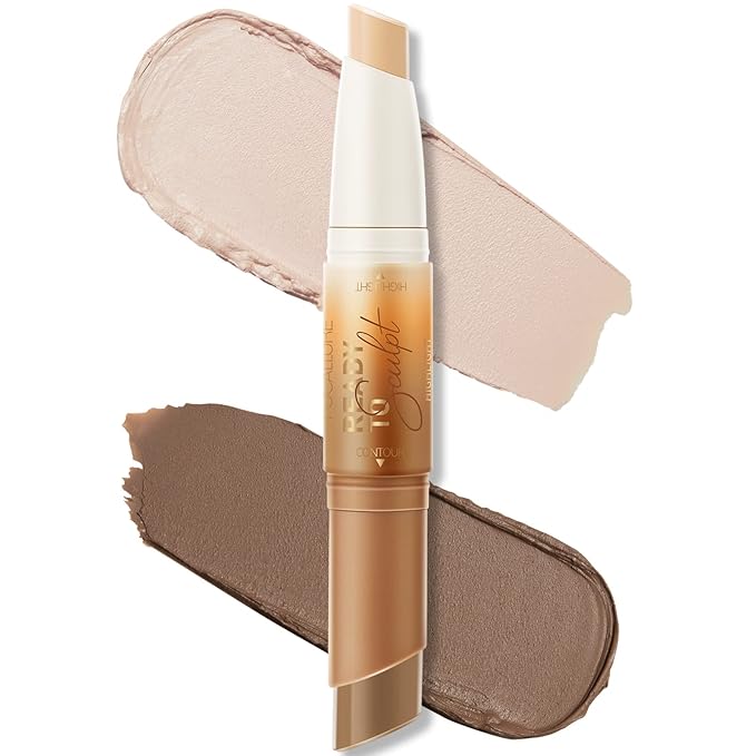 FOCALLURE 2 in 1 Cream Bronzer and Highlighter up Pen,LIGHT