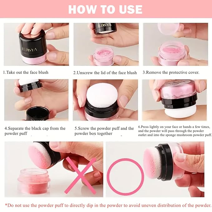 Face Blush Powder Makeup Soft Mushroom Blush for (Bronze Gingko)