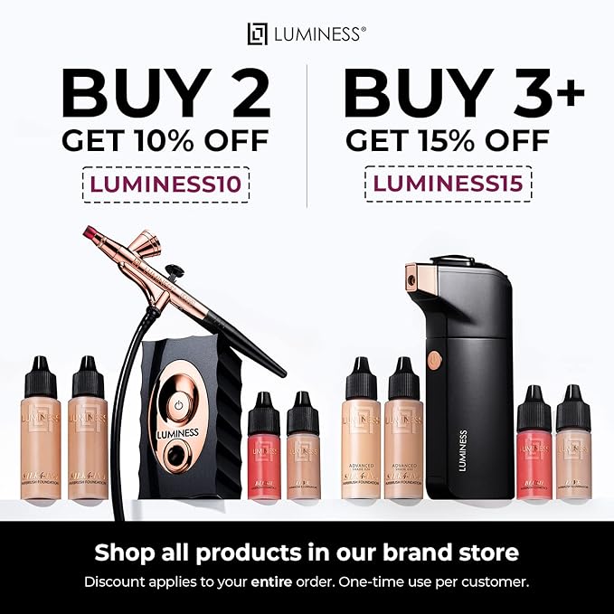 LUMINESS Silk Airbrush Spray Foundation & Buffing Brush Rich Dark)