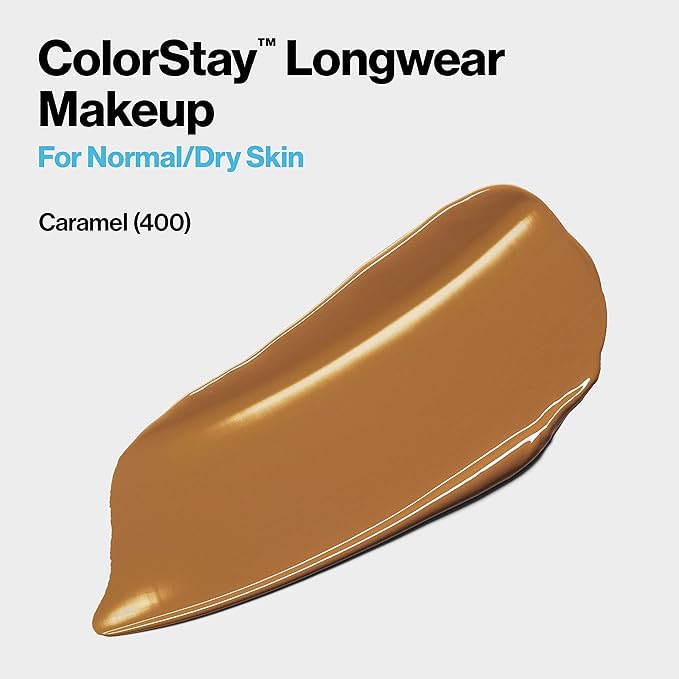 Revlon Liquid Foundation, ColorStay Face Makeup for Normal 400 Caramel, 1.0 Oz
