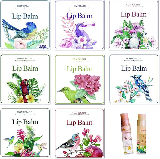 CRASPIRE Lip Balm Labels 80pcs Homemade Container(Flowers