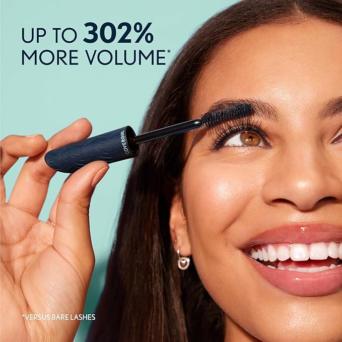 Covergirl Lash Blast Cleantopia, 820 Ultramarine Black, Mascara, Volumizing Mascara, Vegan Formula, Conditions Lashes, Clean Mascara, Smudge-Proof, 0.33oz
