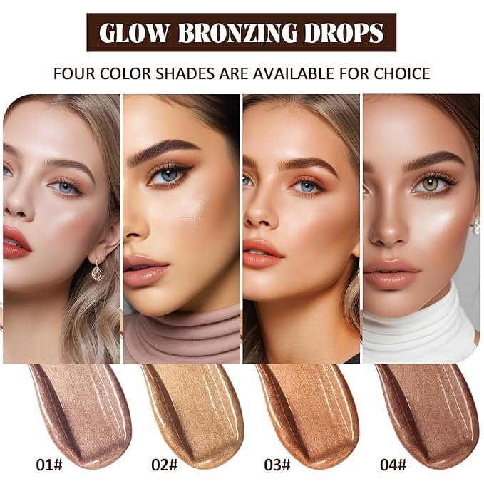 Instant Bronzing Drops, Face and Body Bronzer, Cream - 01