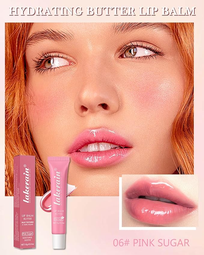 Lip Butter Balm Pink Sugar,Hydrating Tinted Butter Lip