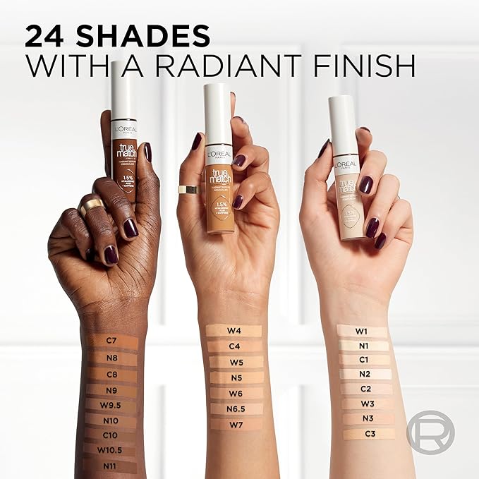 L’Oréal Paris True Match Radiant Serum Concealer, Brightening Caffeine, W3, 0.33 Oz