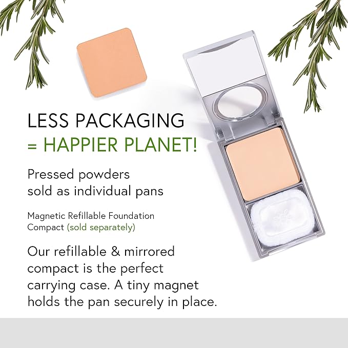 Honeybee Gardens Pressed Mineral Powder Foundation Refill, Avignon, Vitamin E, 7.5g