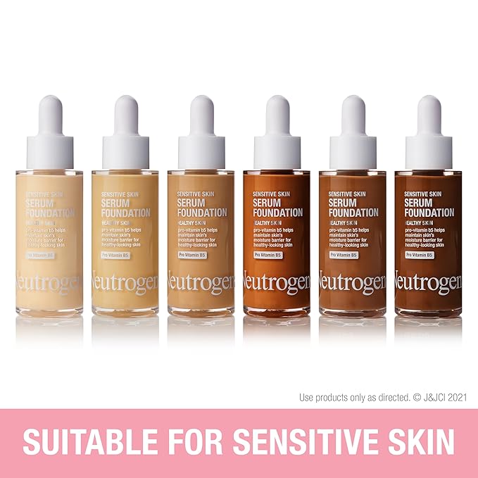 Neutrogena Healthy Skin Sensitive Skin Serum Foundation with Light/Medium 02, 1 oz