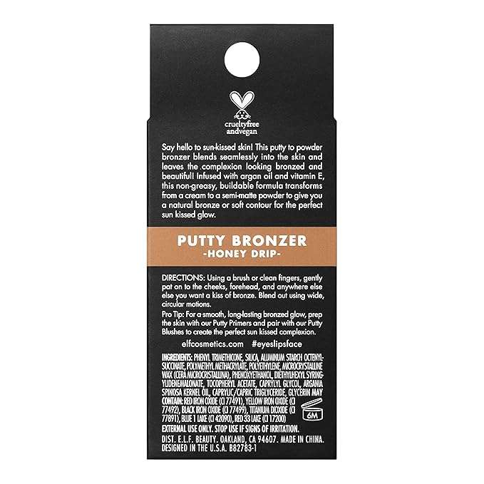 e.l.f. Putty Bronzer, Creamy & Highly Pigmented Formula, Drip, (10g) 0.35 Oz