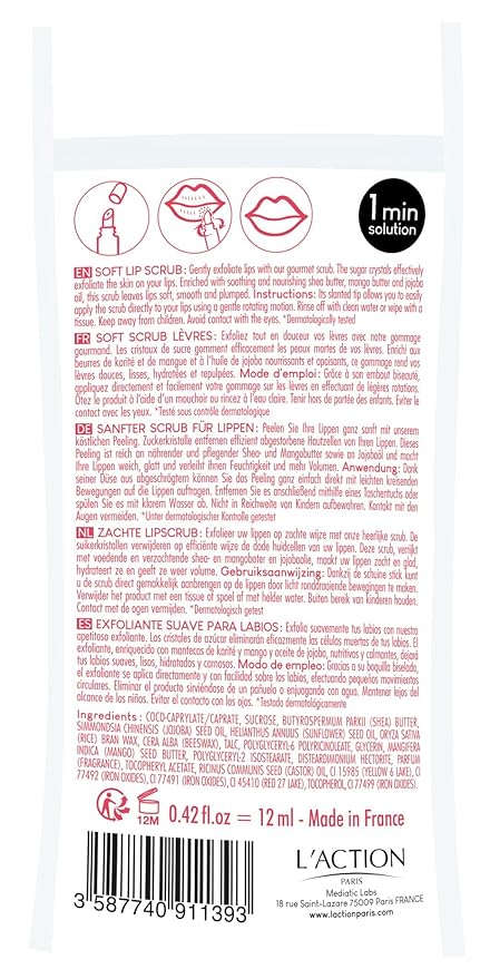 L'Action Paris Exfoliating Soft Lip Scrub,