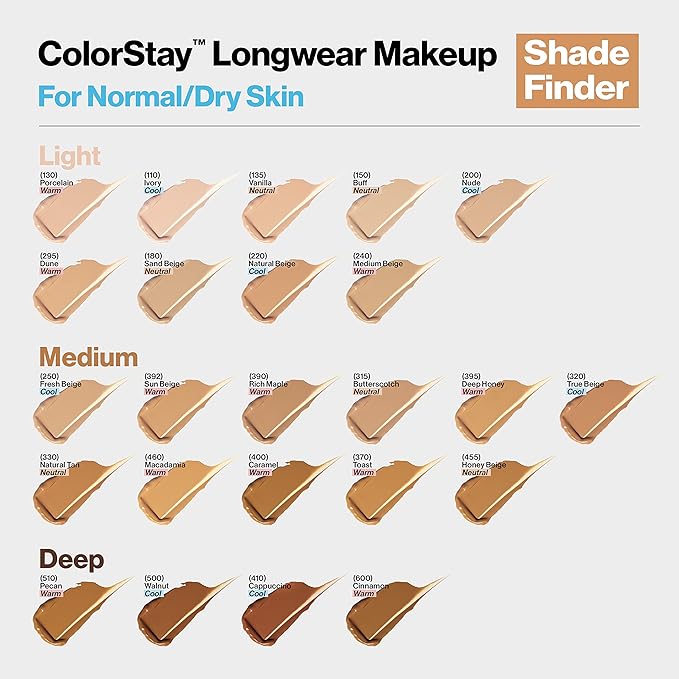 Revlon Liquid Foundation, ColorStay Face Makeup for Normal 400 Caramel, 1.0 Oz