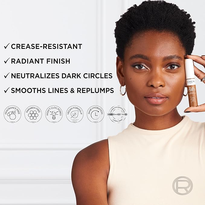 L’Oréal Paris True Match Radiant Serum Concealer, Brightening Caffeine, W3, 0.33 Oz