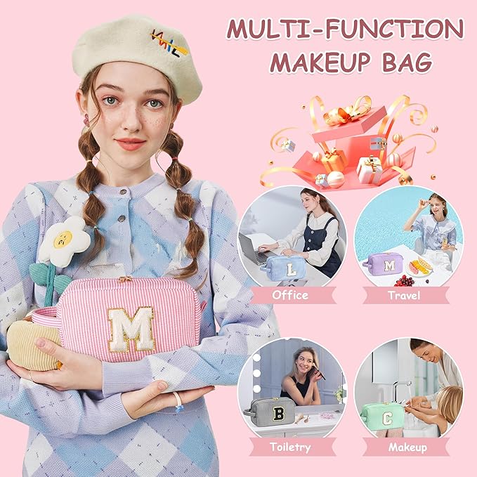 YOOLIFE Initial Makeup Bag for