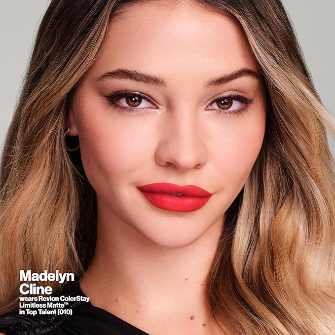 Revlon ColorStay Limitless Matte Liquid Lipstick, Vegan Formula, No-Budge, Longwear Lip Color, Long Lasting, Lightweight/Comfortable, Waterproof, 011 Fire Off, 0.17 fl oz