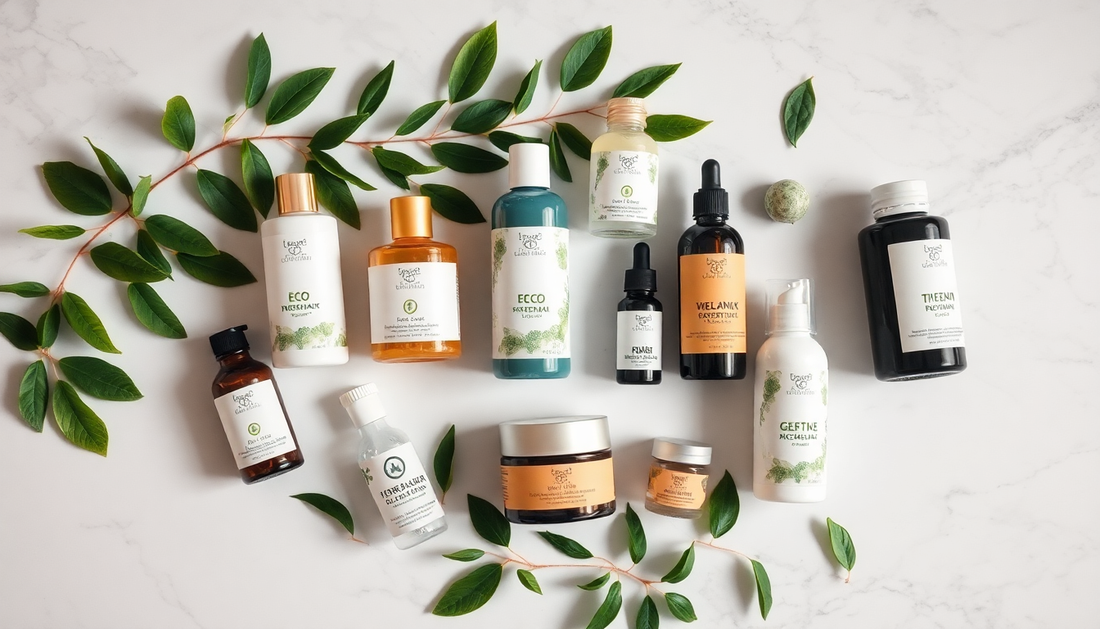 Flat-lay of the top 10 best-selling beauty products in America for 2025