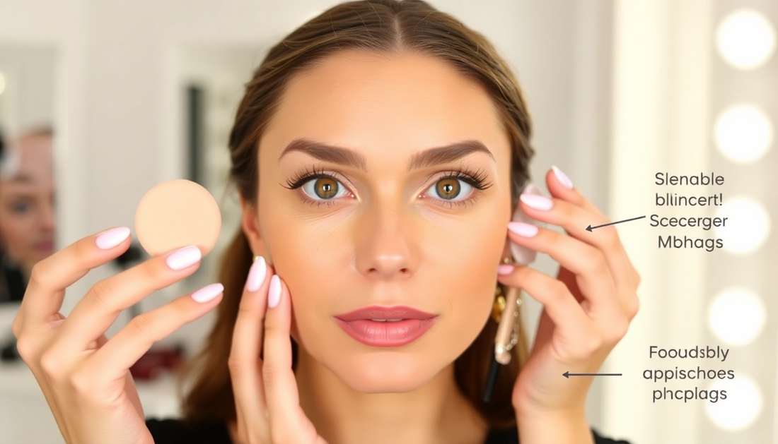 Comparison of a dry and damp makeup sponge for flawless makeup application.