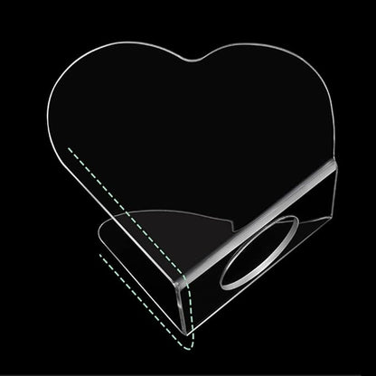 2 Pcs Clear Acrylic Nail Art Palettes Heart