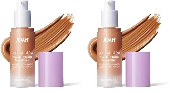 JOAH Crystal Glow Peptide-Infused Foundation, 2-in-1 Multitasking Korean 1.01 Oz