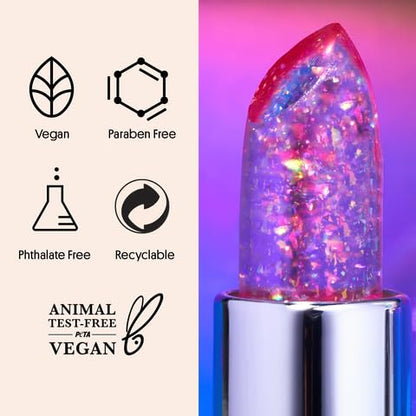 Winky Lux Rainbow Confetti Glimmer Balm & Lavender Confetti Glimmer Balm Duo – pH Activated Color Changing Lip Balms, Hydrating Subtle Sparkle, Vanilla Scent, Vegan & Cruelty-Free