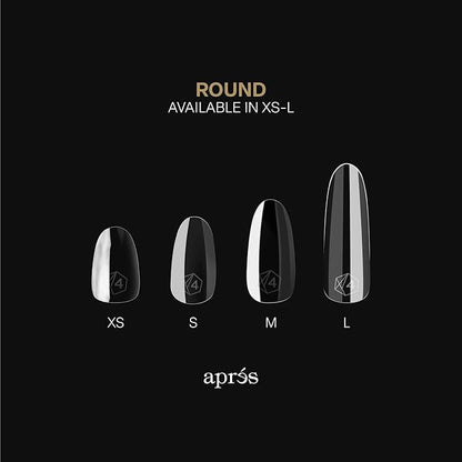 Apres Gel-X® Round Box of Nail Tips | 280 Gel-X Tips,14 Sizes 00-9 | Half-sizes Included (Natural Round Long, 280 Count)
