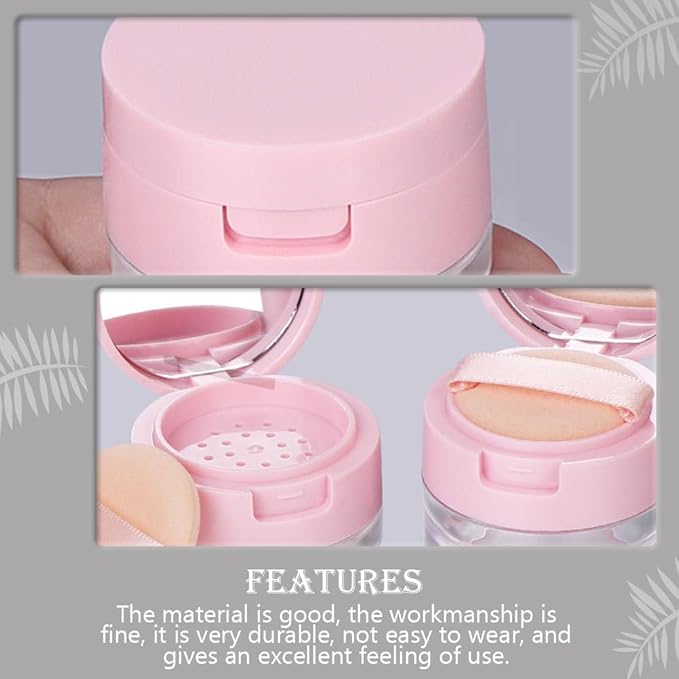 minkissy 2 Sets Powder Box Mini Containers Loose Powder Abs 3g