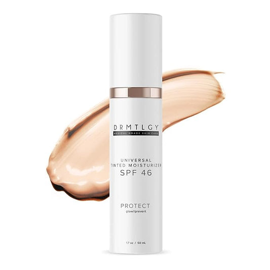 DRMTLGY Anti-Aging Tinted Moisturizer with SPF 46. Universal UVB Rays. 1.7 oz