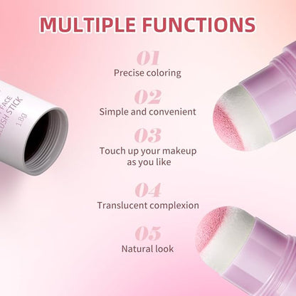 Soft Face Blush Stick, Matte Natural Long Lasting Blush for a Flawless Finish, Creamy Blendable Formula for All Skin Types, Everyday Wear Professional Quality Makeup (Warm mauve, Large)