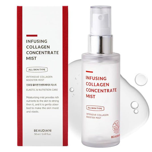 Infusing collagen mist (1.69 fl. oz), facial mist, collagen intensive care, anti-wrinkle, daily skincare, skin tightening, face moisturizer, nourishing, hydrating