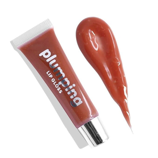 MAEPEOR Plumping Lipgloss 9 Colors Moisturizing Lip Plumper Shiny Jelly Lip Gloss (High Shine, 05#Brown Red)