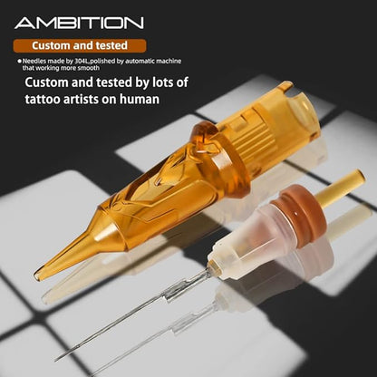 Ambition Glory Tattoo Cartridges #12 Standard 14RL Needles Disposable 20pcs 0.35mm 14 Round Liner for Rotary Tattoo Machine Supply