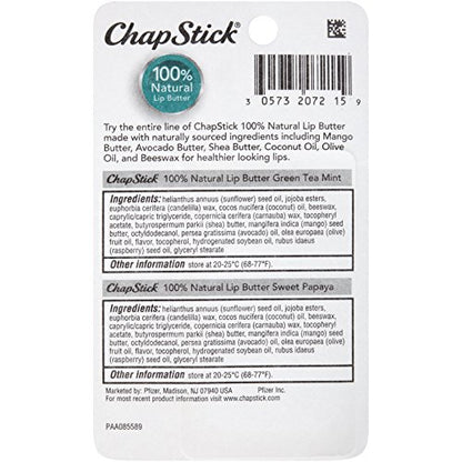 ChapStick 100% Natural Lip Butter Green Oz