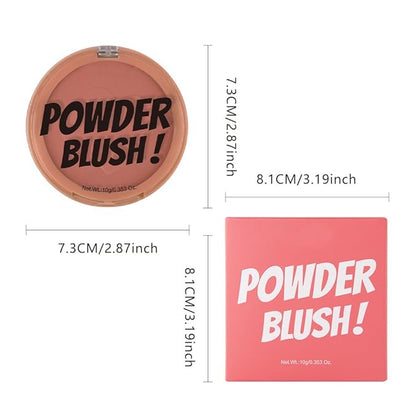 Single Matte Cheeks Face Cream powder Blush Makeup Palette, Bronze Brown Singles Blushes for Older Women, Monochrome Highly Pigmented Daily Evening Girls Blush Gift, Rubor en Polvo, 06
