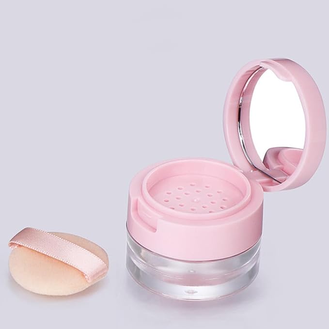 minkissy 2 Sets Powder Box Mini Containers Loose Powder Abs 3g