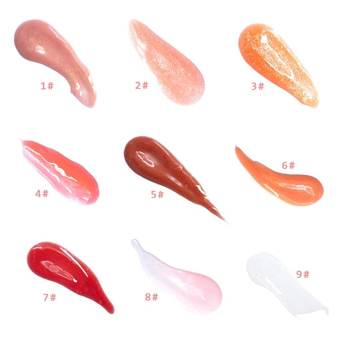 MAEPEOR Plumping Lipgloss 9 Colors Moisturizing Lip Plumper Shiny Jelly Lip Gloss (High Shine, 05#Brown Red)