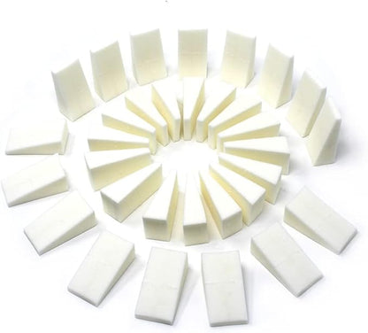 Amazon Basics Cosmetic Rectangular Foam Wedges For Makeup, 32 Count, White (Pack of 2)