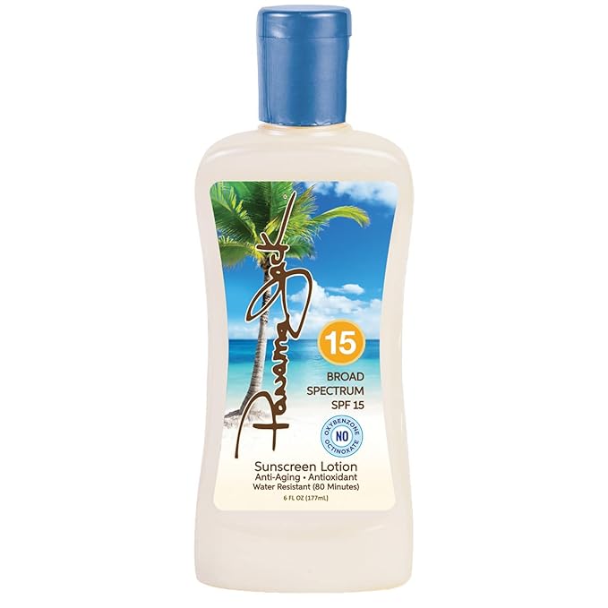 Panama Jack Sunscreen Suntan Lotion - SPF 15, Broad Spectrum UVA/UVB Protection, PABA, Paraben, Gluten & Cruelty Free, Water Resistant (80 Minutes), 6 FL OZ