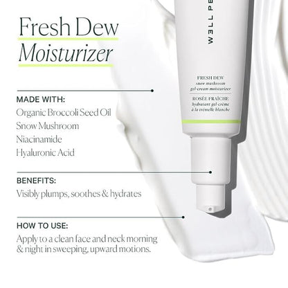 Well People Fresh Dew Snow Mushroom Gel-Cream Moisturizer, Face Moisturizer For Plumping & Hydrating, Made With Hyaluronic Acid, Vegan & Cruelty-free