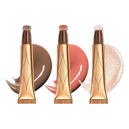 3 Color Contour Beauty Wand, Highlighter ，Blush，Face Concealer (01#Contour +02#Blush+04#Highlighter)
