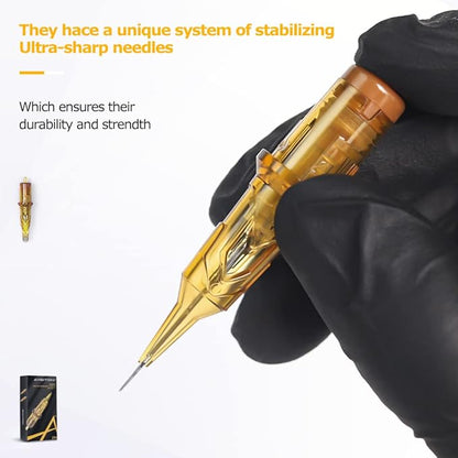 Ambition Glory Tattoo Cartridges #12 Standard 14RL Needles Disposable 20pcs 0.35mm 14 Round Liner for Rotary Tattoo Machine Supply