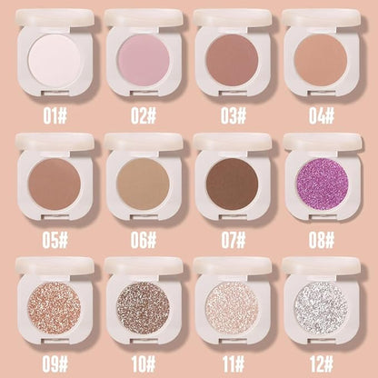 Matte Eyeshadow Palette Makeup for Green Blue Eyes, Matte Nude Pink eyeshadow For Old Women, Holographic Multichrome Cream Iridescent Single Monochrome Eye Shadow Makeup