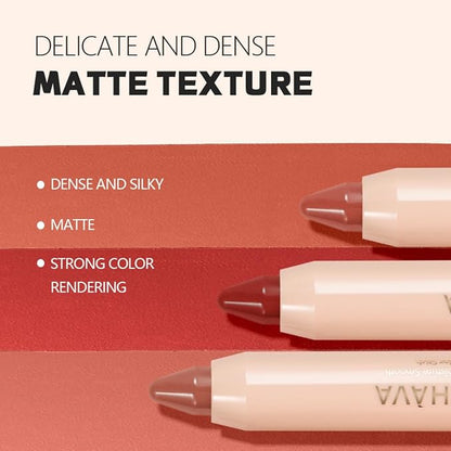 8 Colors High Pigmented Smooth Matte Lip Liner Pencil, Waterproof Velvet Lipstick Pen, Professional Lip Liner for Girls and Women (06)