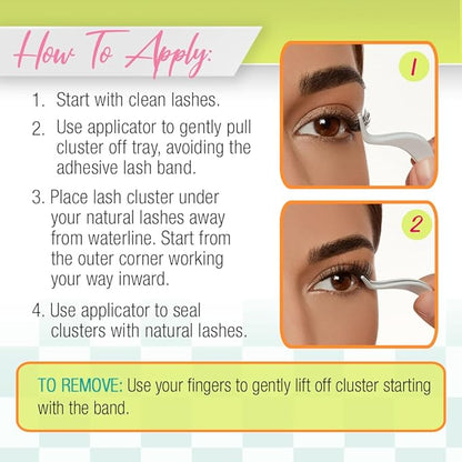 Ardell Winks Press On Eyelash Extensions, Natural - DIY Lash Clusters, 30 Individual Lashes, Natural Look Lashes with Applicator, 1 Pack