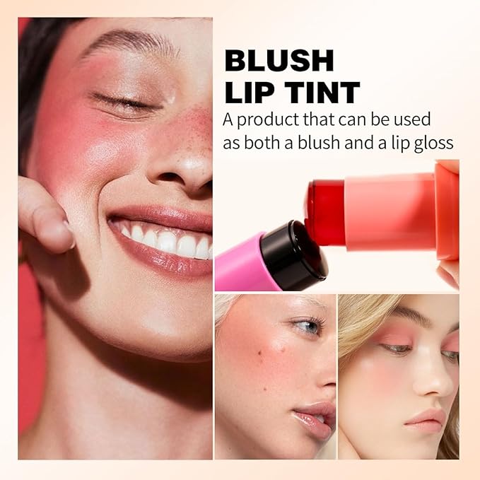4 Pcs Milk Jelly Blush Stick,Buildable Watercolor Finish Free.（4 Color）