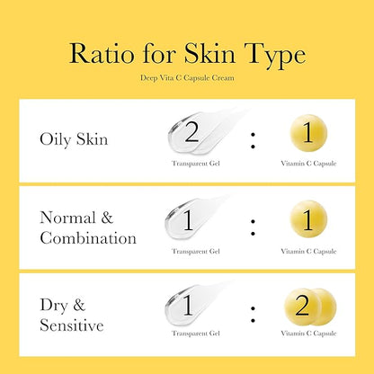 medicube Deep Vitamin C Golden Capsule Face Moisturizer - Liposome Capsules For Wrinkles, Skin Radiance - Transparent Gel for Glow Hydration - Korean Skin Care 1.94 oz