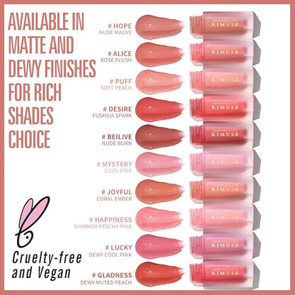 KIMUSE Soft Cream Blush Makeup, Liquid Blush for Dewy Finish