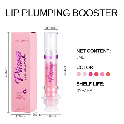 Erinde Lip Plumper Gloss, Natural Spicy Lip Plumping Booster Oil, Ultra-Hydrating & Nourishing Plump Lip Plumper, Glossy Finish Fuller Lip Plumping Gloss for Women Girls, 02#