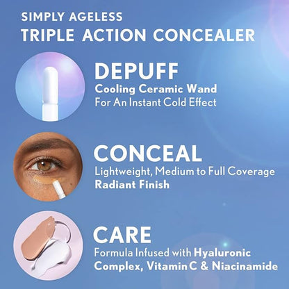 COVERGIRL Simply Ageless Triple Action Concealer, Ivory, Pack of 1